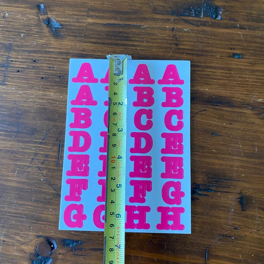 Creative Memories Neon Pink Alphabet Sticker Sheets Block Lettering 3 Pack
